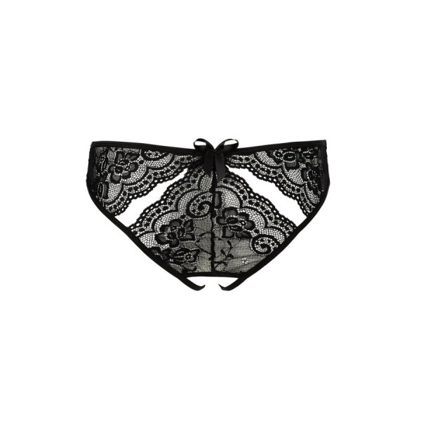 Culotte noire ouverte à l'entrejambe 